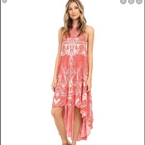 NWT Free People La Mar Printed Coral HighLow Dress